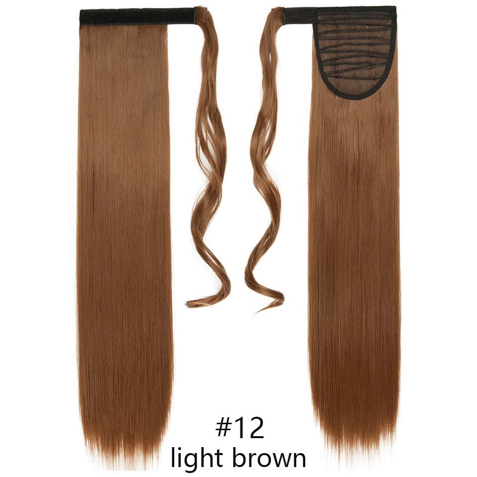 Long Straight Wrap Around Clip Ponytail Hair Extension - HairNjoy