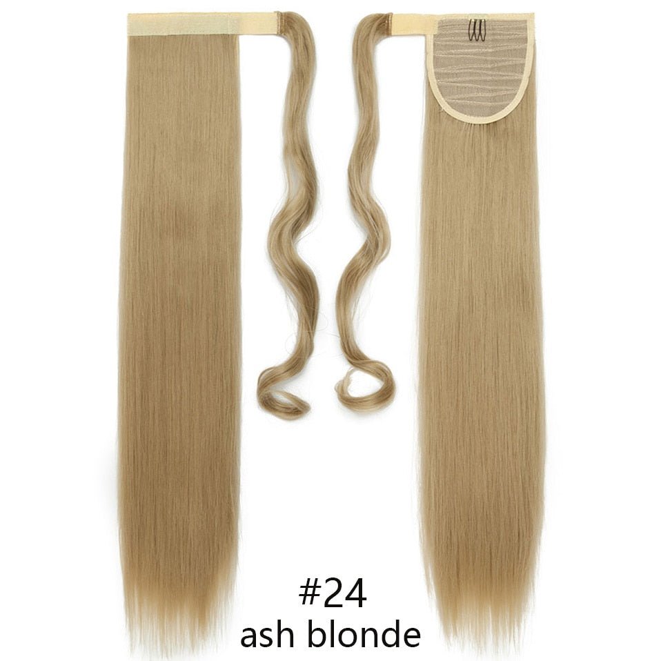 Long Straight Wrap Around Clip Ponytail Hair Extension - HairNjoy