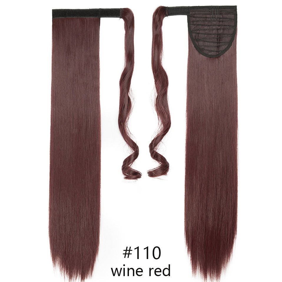 Long Straight Wrap Around Clip Ponytail Hair Extension - HairNjoy