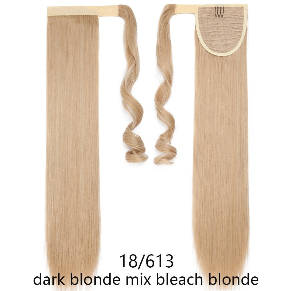 Long Straight Wrap Around Clip Ponytail Hair Extension - HairNjoy