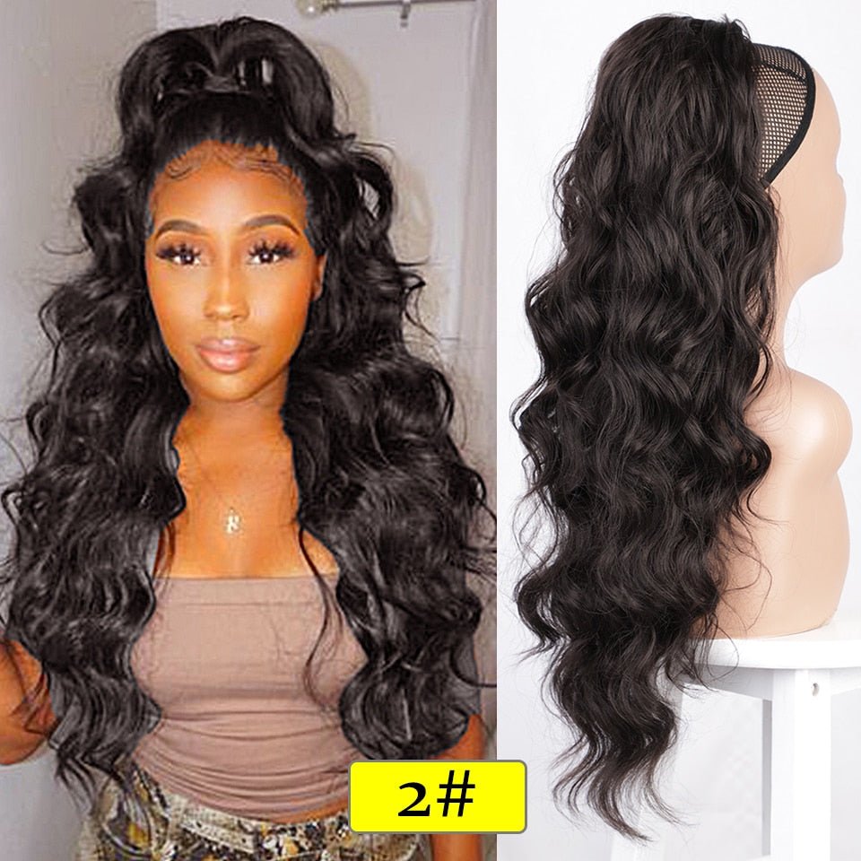 Long Wavy Drawstring Ponytail Hair Extension - HairNjoy