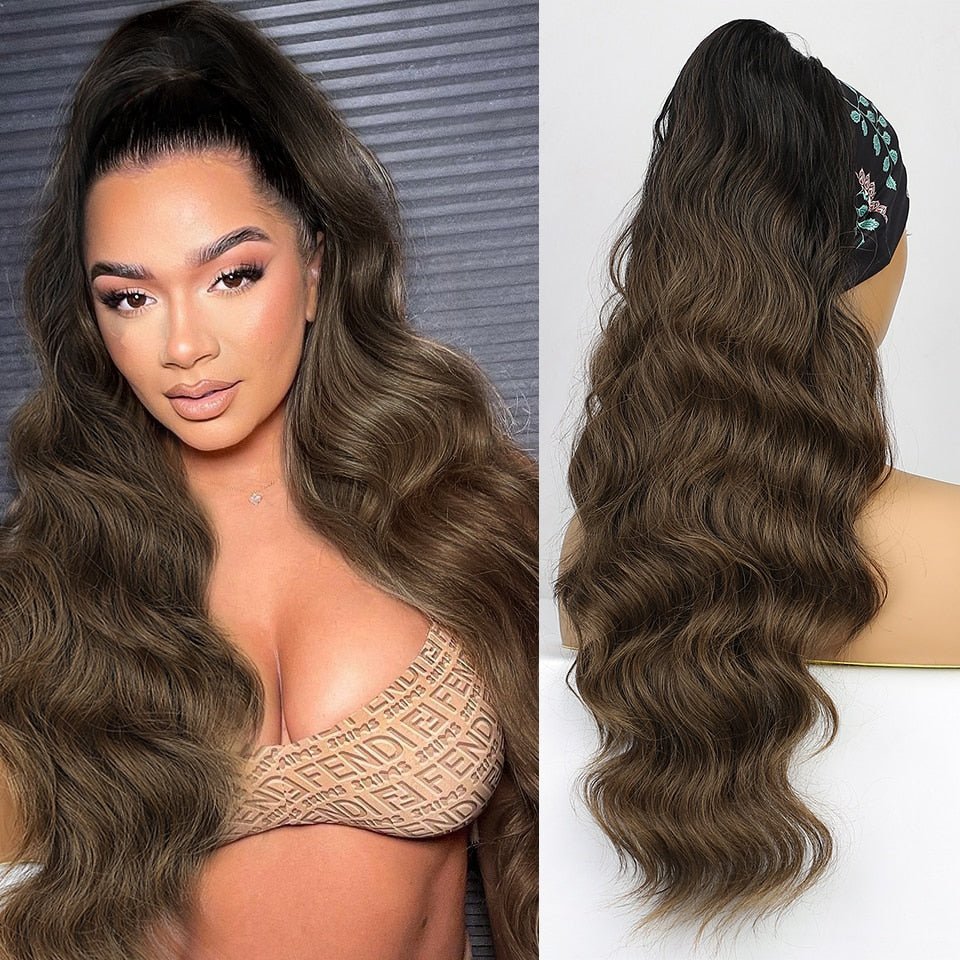 Long Wavy Drawstring Ponytail Hair Extension - HairNjoy