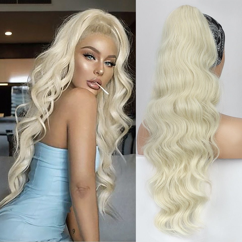 Long Wavy Drawstring Ponytail Hair Extension - HairNjoy