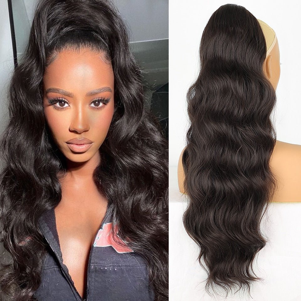 Long Wavy Drawstring Ponytail Hair Extension - HairNjoy