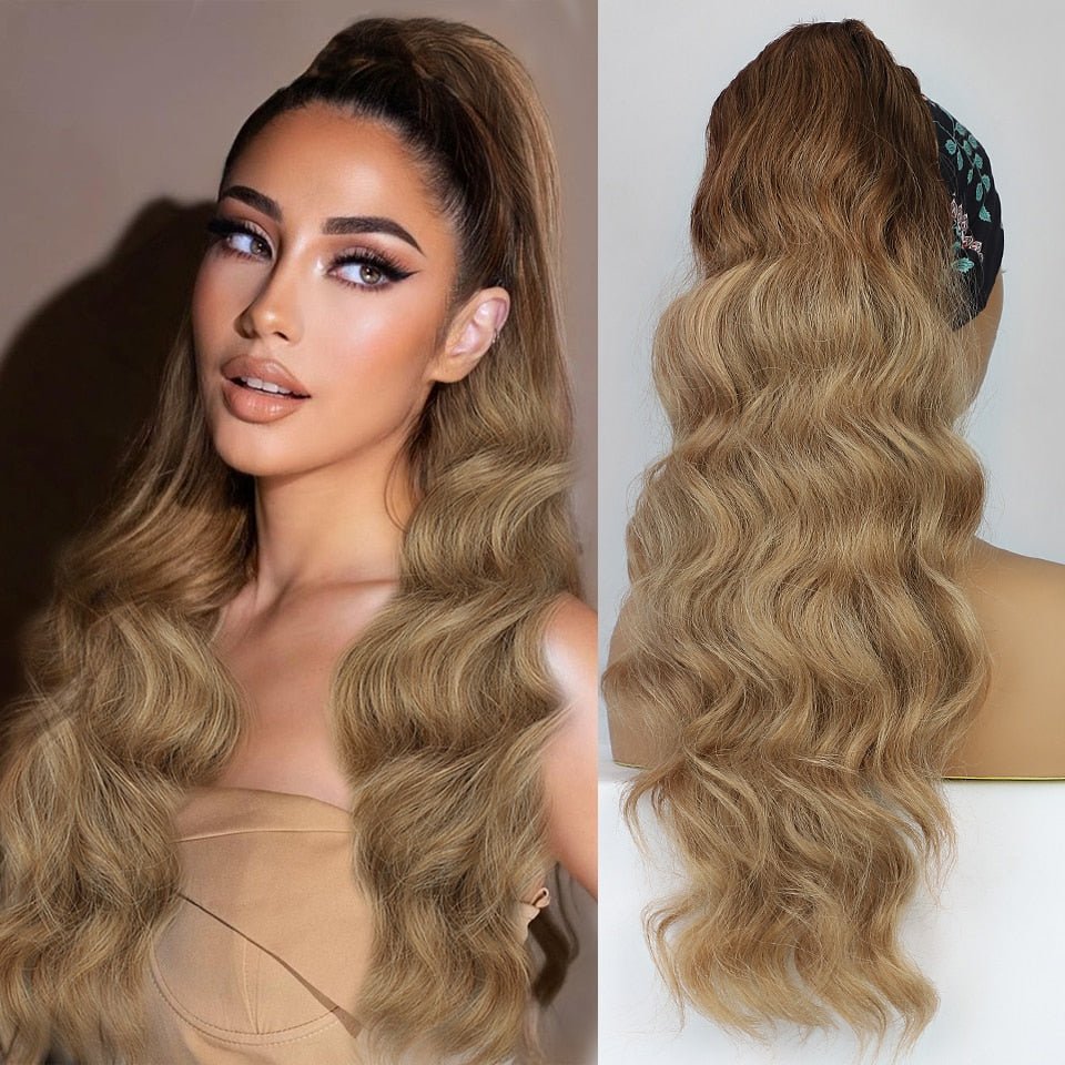Long Wavy Drawstring Ponytail Hair Extension - HairNjoy