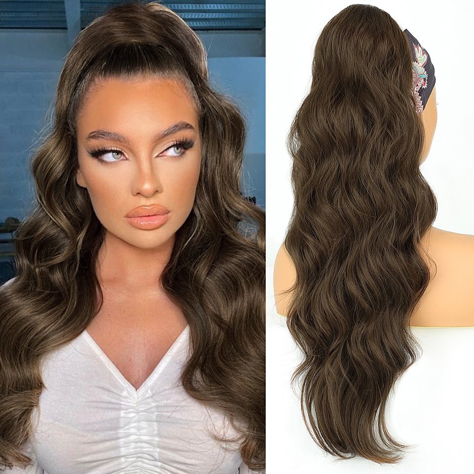 Long Wavy Drawstring Ponytail Hair Extension - HairNjoy