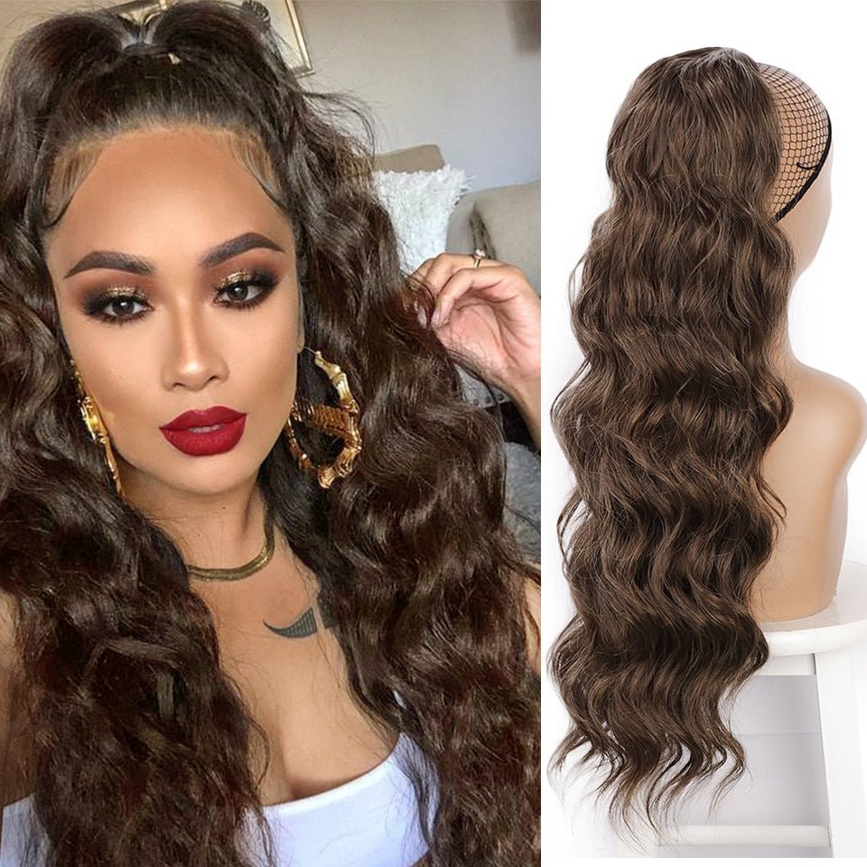 Long Wavy Drawstring Ponytail Hair Extension - HairNjoy