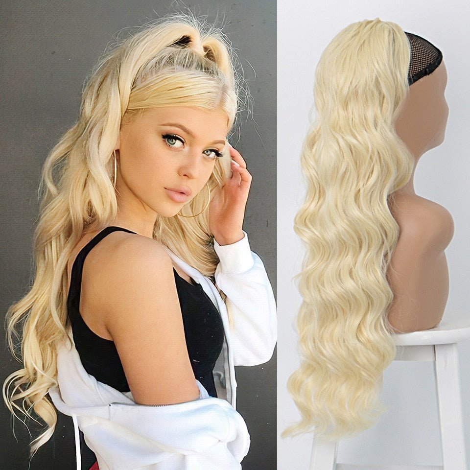 Long Wavy Drawstring Ponytail Hair Extension - HairNjoy