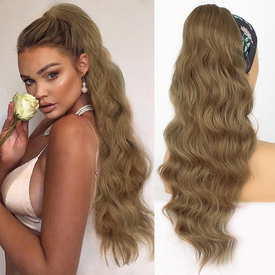 Long Wavy Drawstring Ponytail Hair Extension - HairNjoy