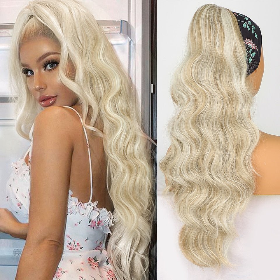 Long Wavy Drawstring Ponytail Hair Extension - HairNjoy