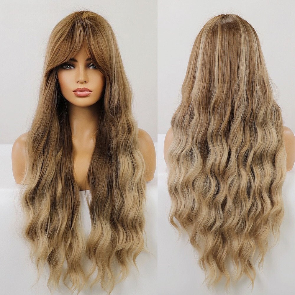 Long Wavy Hight Lights Synthetic Wig - HairNjoy