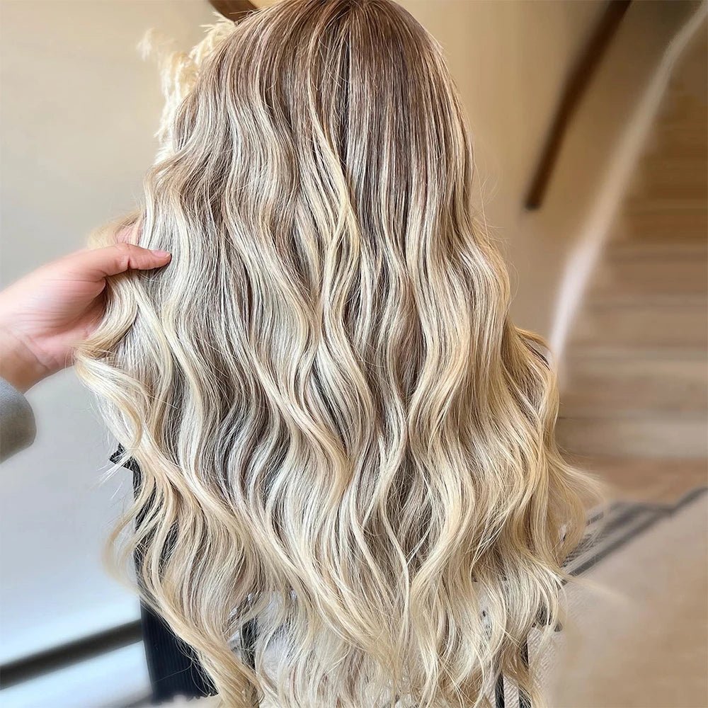 Luxury Medium Blonde Highlight Human Hair Wigs - HairNjoy