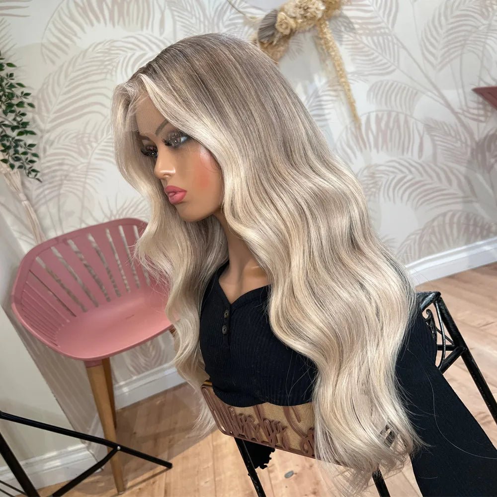 Medium Ash Blonde Full Lace Human Hair Wig - HairNjoy