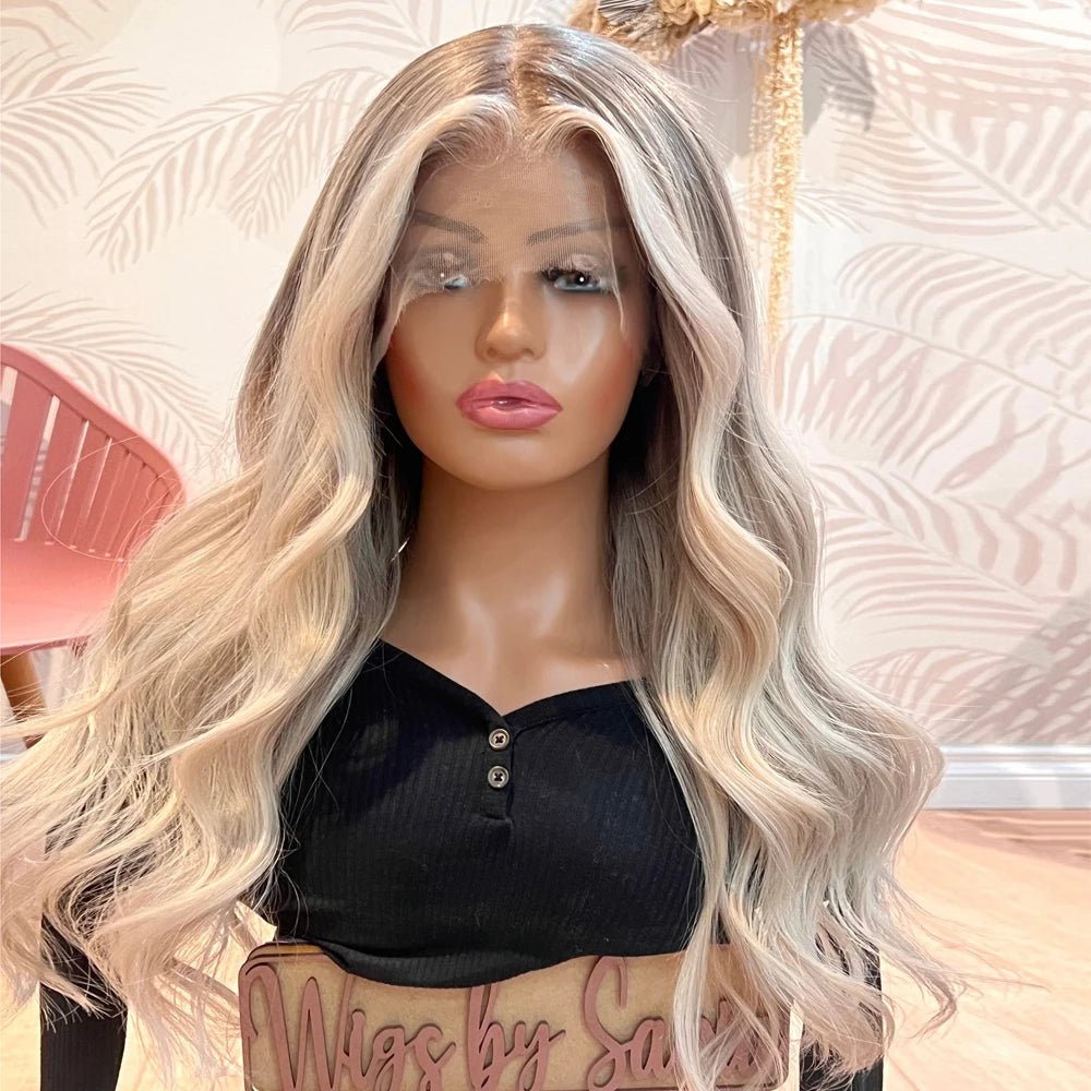 Medium Ash Blonde Full Lace Human Hair Wig - HairNjoy