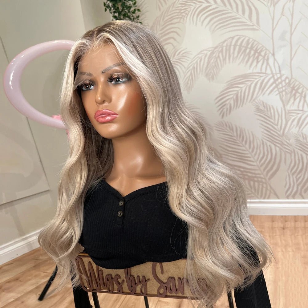 Medium Ash Blonde Full Lace Human Hair Wig - HairNjoy