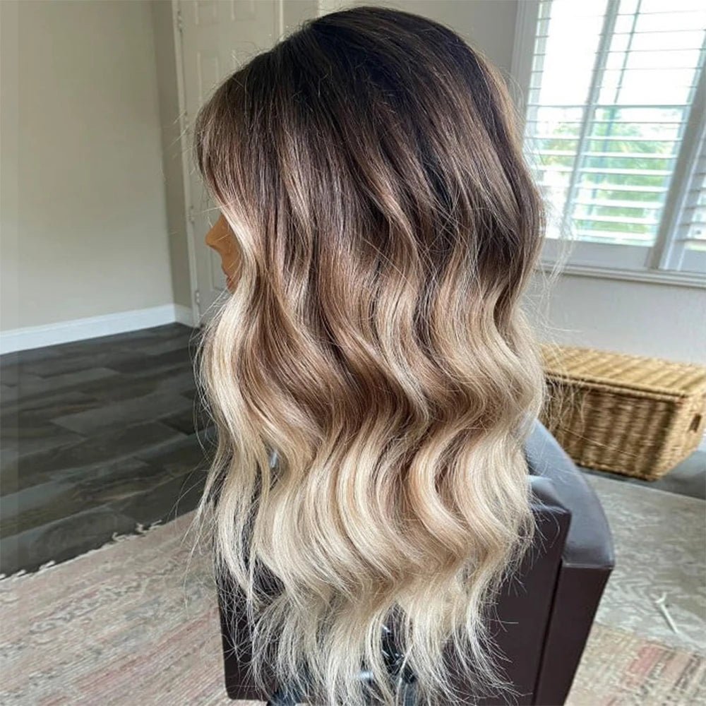 Ombre Balayage Remy Human Hair Lace Front Wigs - HairNjoy
