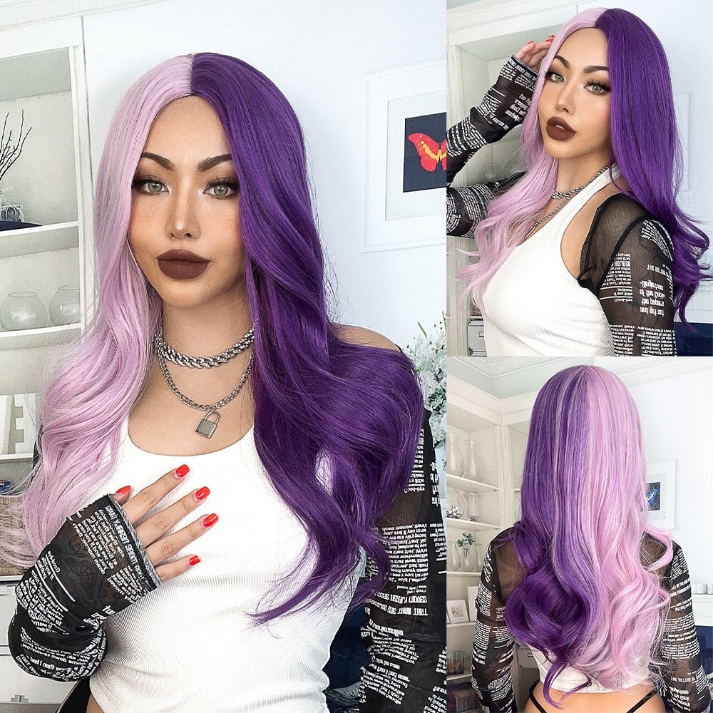 Ombre Long Wavy Synthetic Wigs - HairNjoy