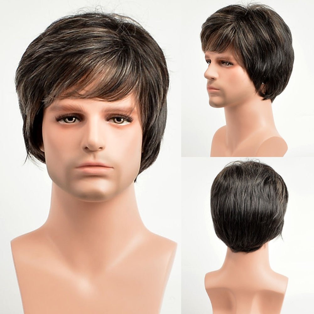 Ombre Short Straight Wig with Bangs - HairNjoy