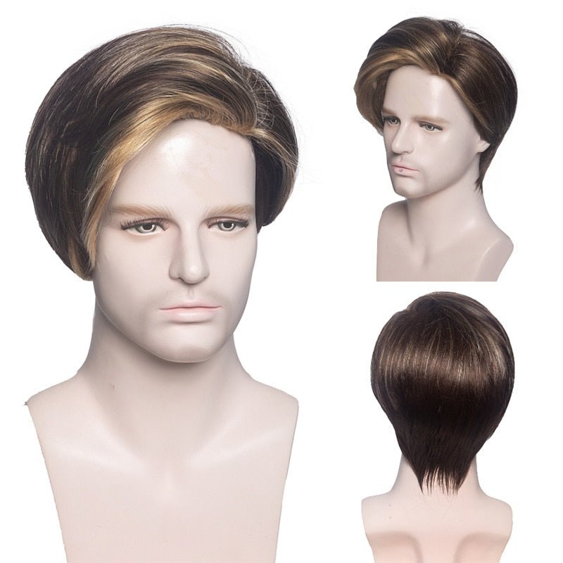 Ombre Short Straight Wig with Bangs - HairNjoy
