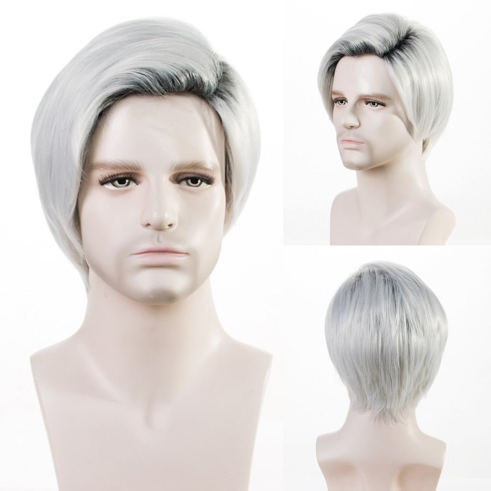 Ombre Short Straight Wig with Bangs - HairNjoy