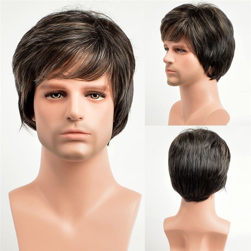 Ombre Short Straight Wig with Bangs - HairNjoy
