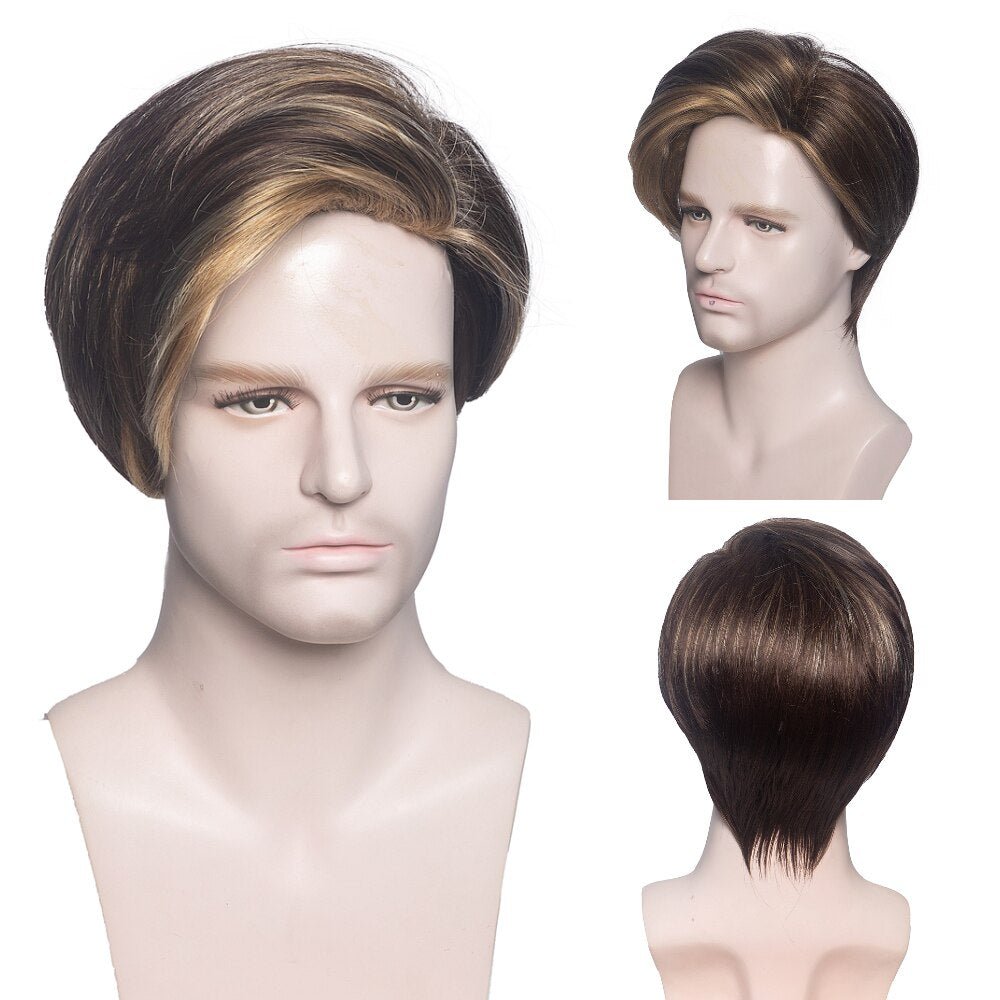 Ombre Short Straight Wig with Bangs - HairNjoy