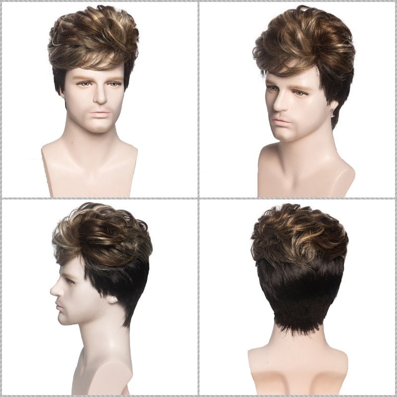 Ombre Short Straight Wig with Bangs - HairNjoy