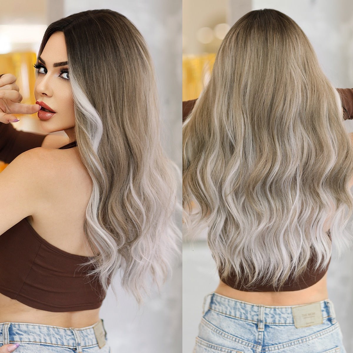 Ombre Synthetic Long Fluffy Wigs - HairNjoy