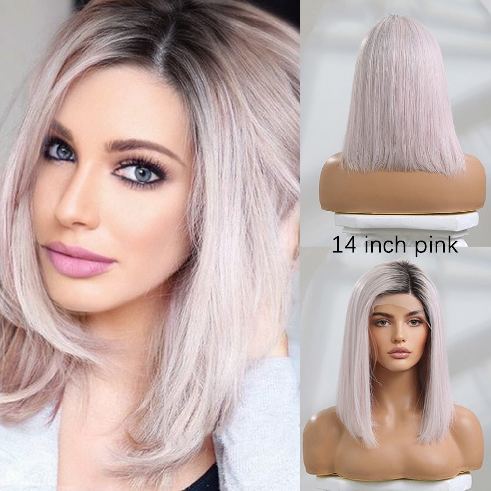 Onion Ash light Remy Human Hair Bob Lace Front Wig - HairNjoy