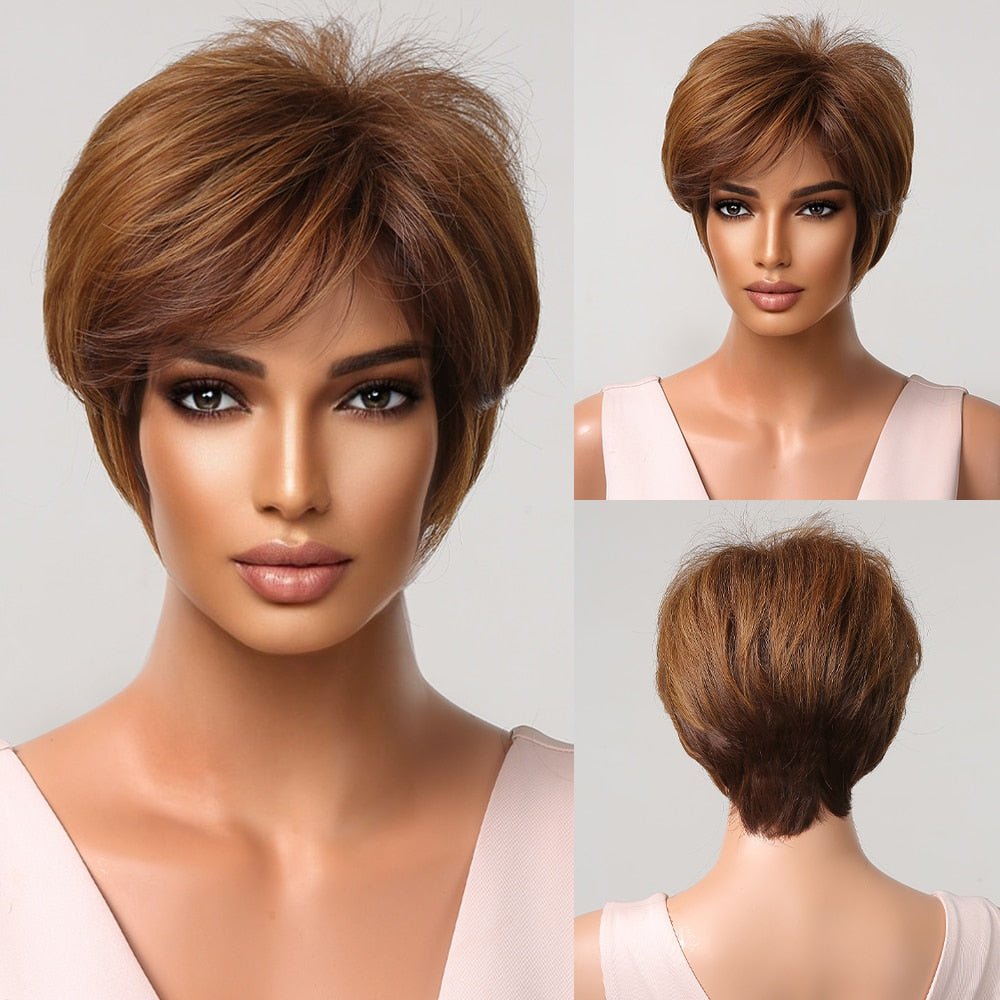 Pixie Cut Brown Wig - HairNjoy