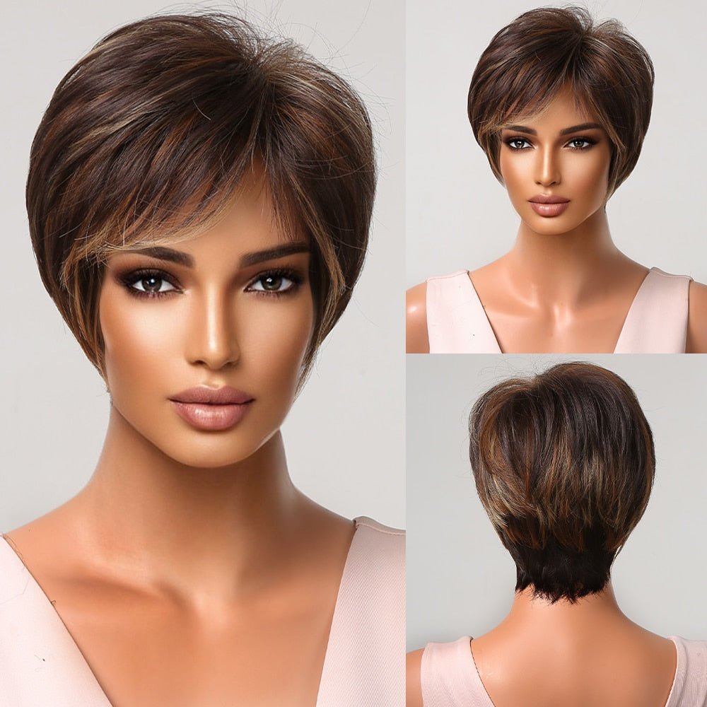 Pixie Highlight Wig with bangs - HairNjoy