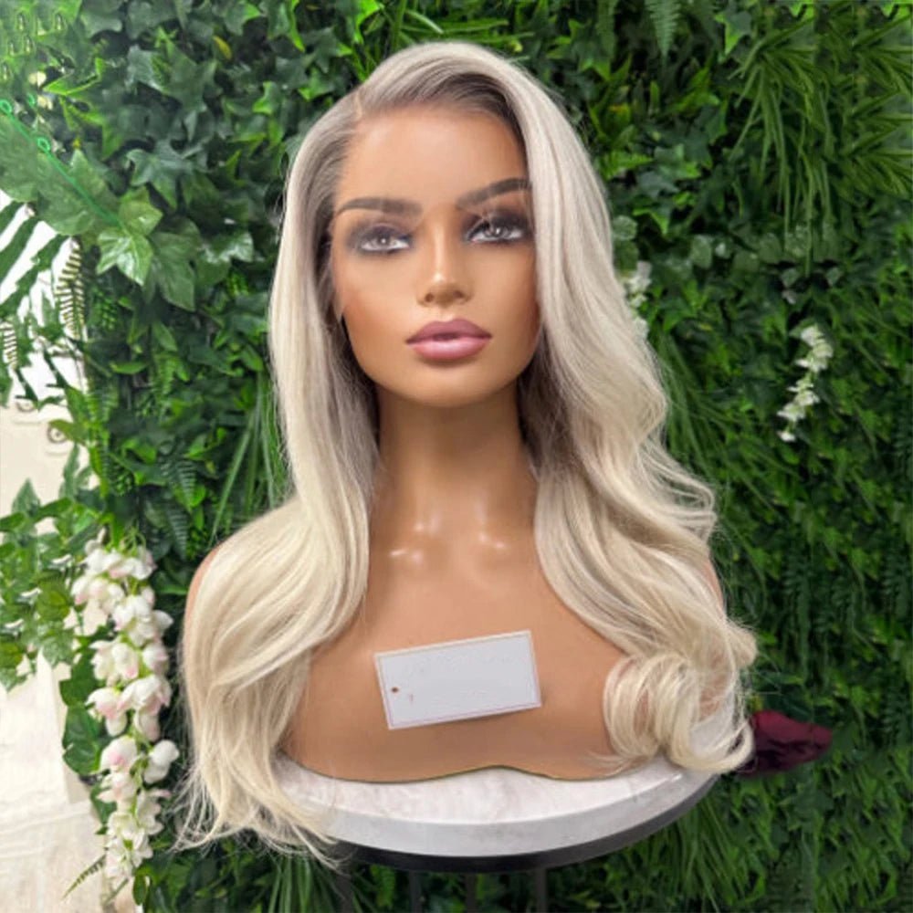 Rooted Platinum Ash Blonde Full Lace Wig - HairNjoy