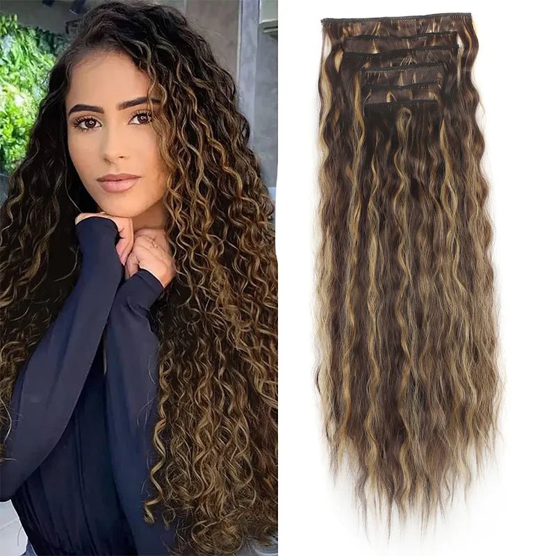 Set Long Curly Clip In Hair Extension - HairNjoy