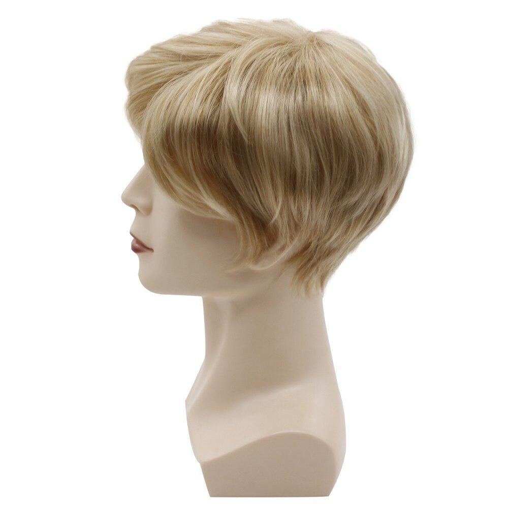 Short Men Blonde Straight Synthetic Wig - HairNjoy