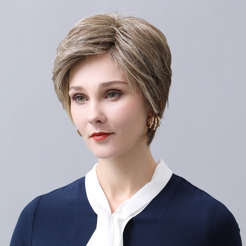 Short Pixie Human Hair Blend Bob Short Wigs - HairNjoy
