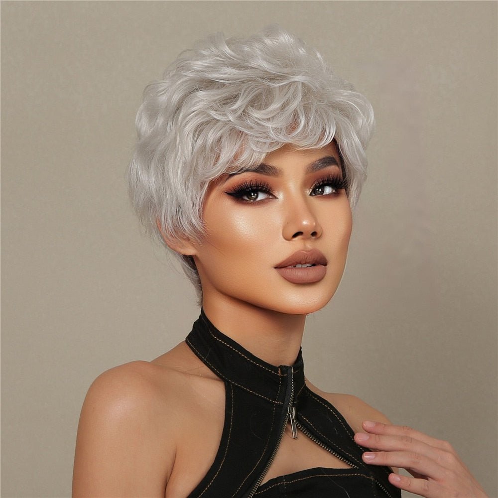 Short Pixie Human Hair Blend Bob Short Wigs - HairNjoy