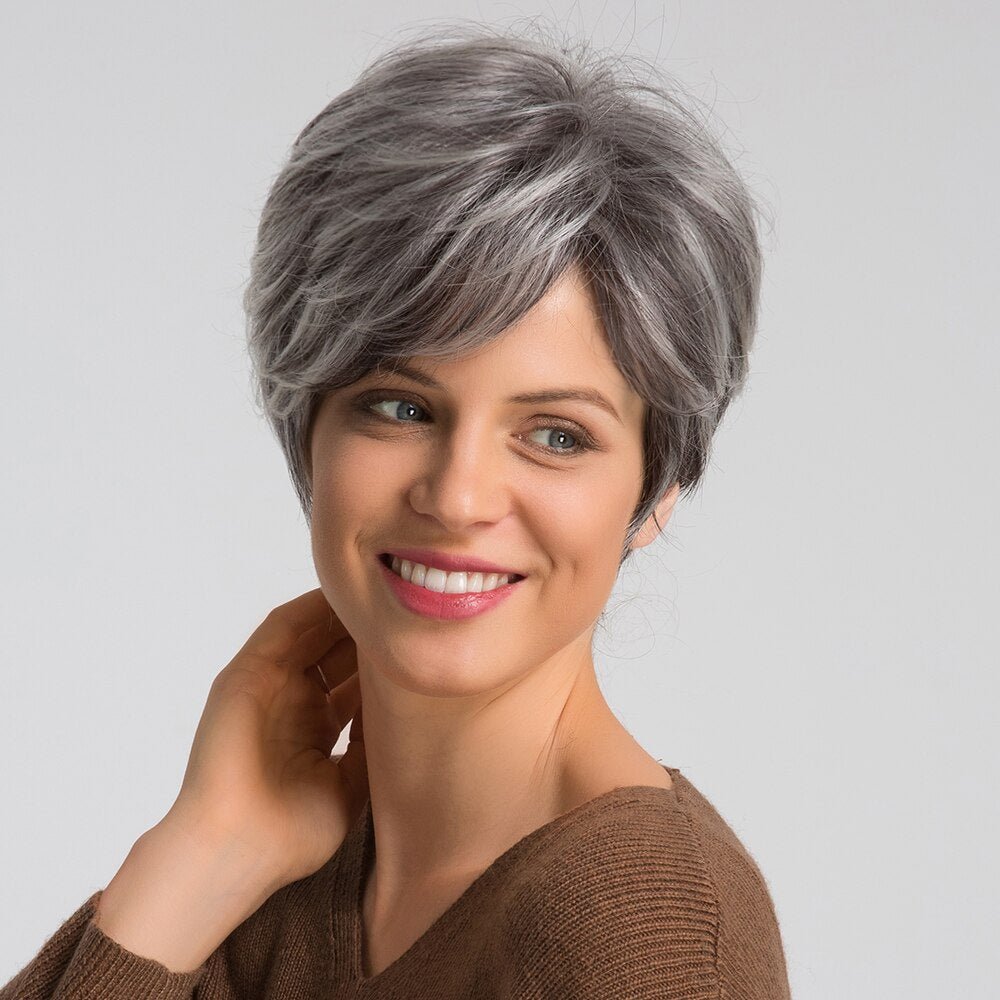 Short Pixie Human Hair Blend Wigs - HairNjoy