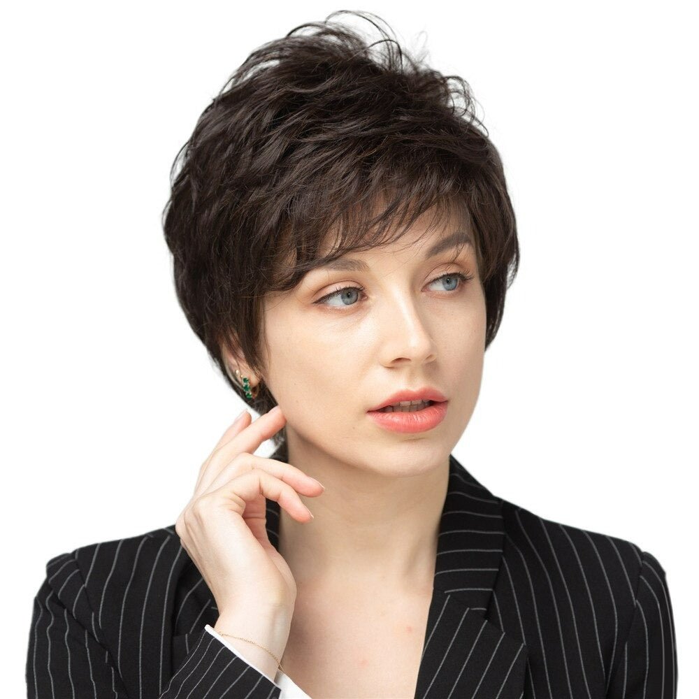Short Pixie Human Hair Blend Wigs - HairNjoy
