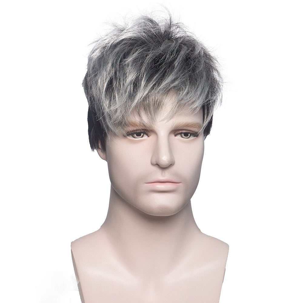 Short Straight Wigs for Men with Bangs - HairNjoy