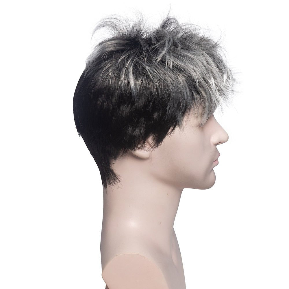 Short Straight Wigs for Men with Bangs - HairNjoy