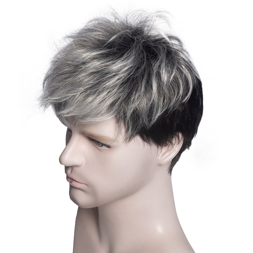 Short Straight Wigs for Men with Bangs - HairNjoy
