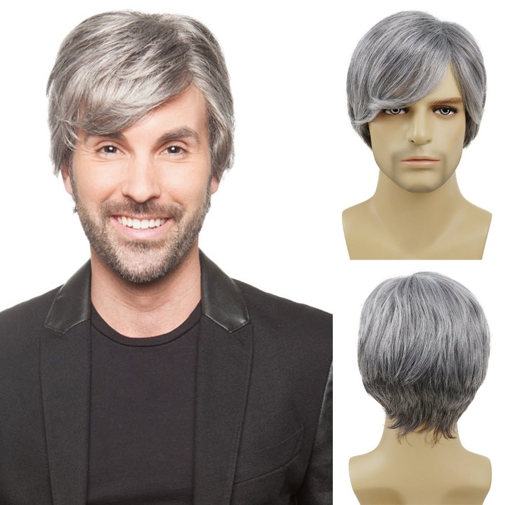 Short Synthetic Men Wig with Bangs - HairNjoy