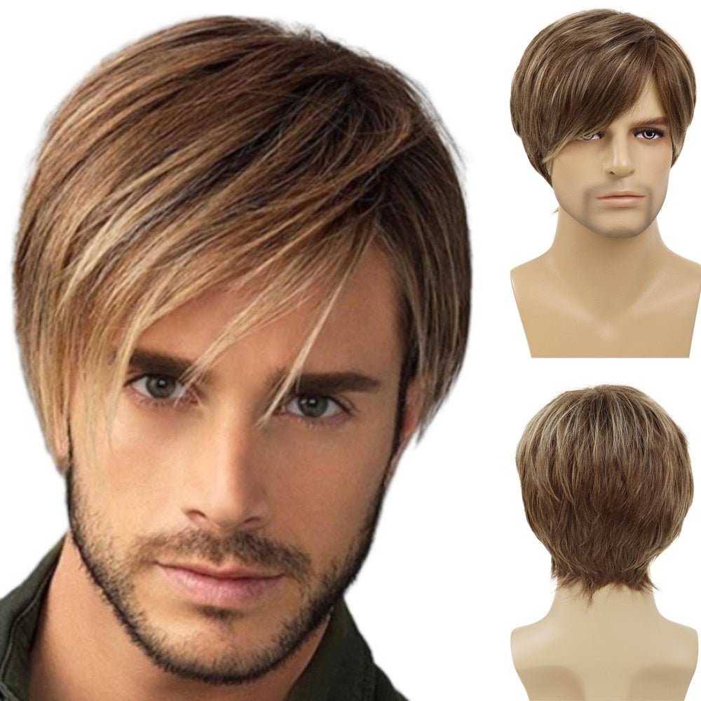 Short Synthetic Men Wig with Bangs - HairNjoy