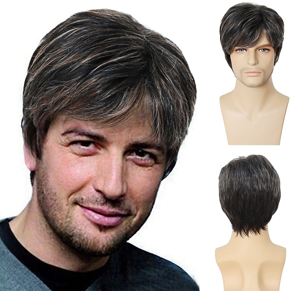 Short Synthetic Men Wig with Bangs - HairNjoy