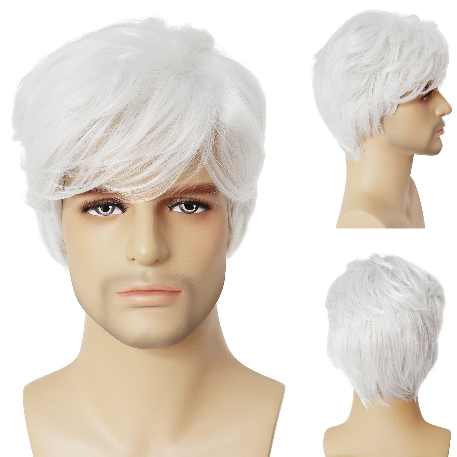 Short Synthetic Men Wig with Bangs - HairNjoy