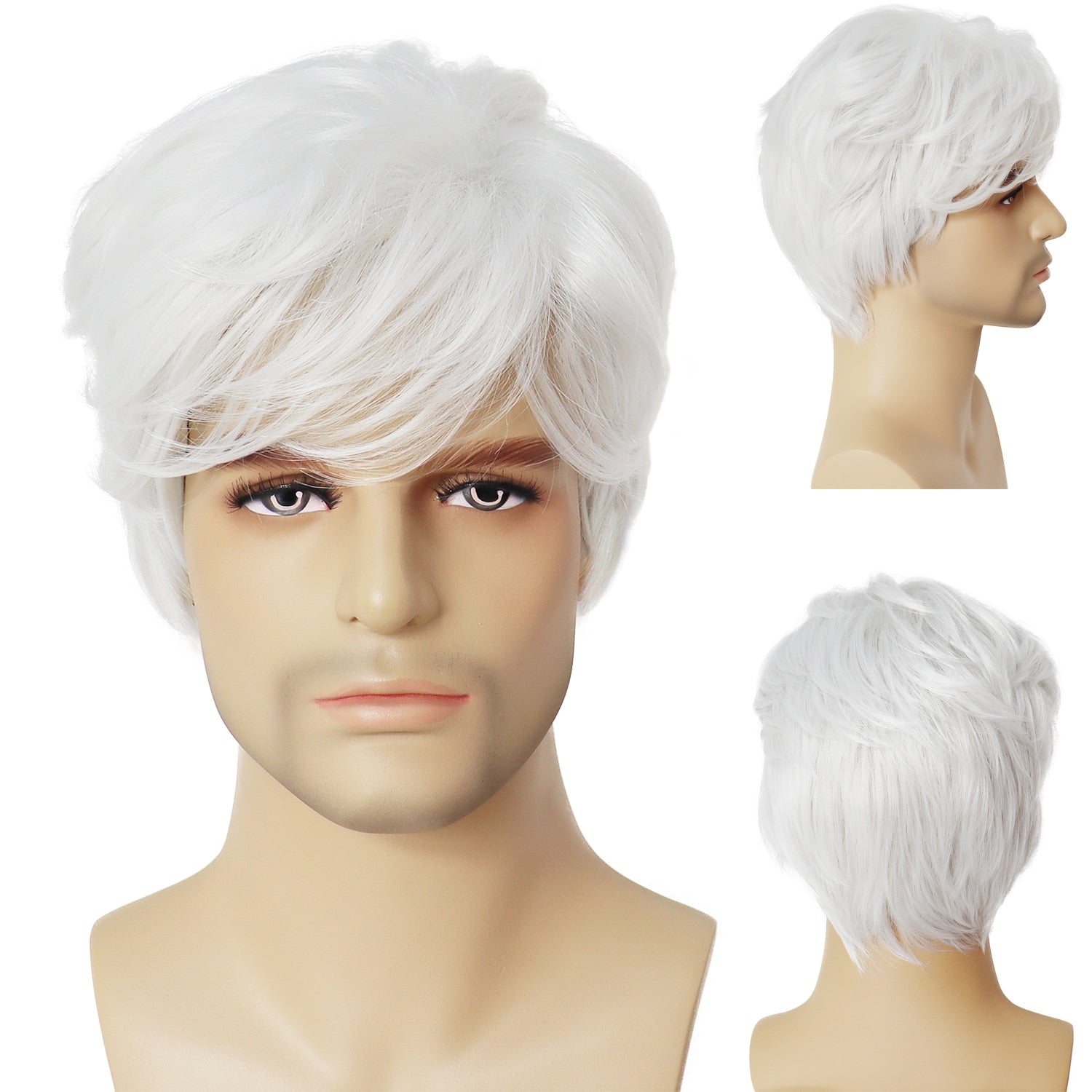 Short Wigs for Men Synthetic Wig with Bang - HairNjoy