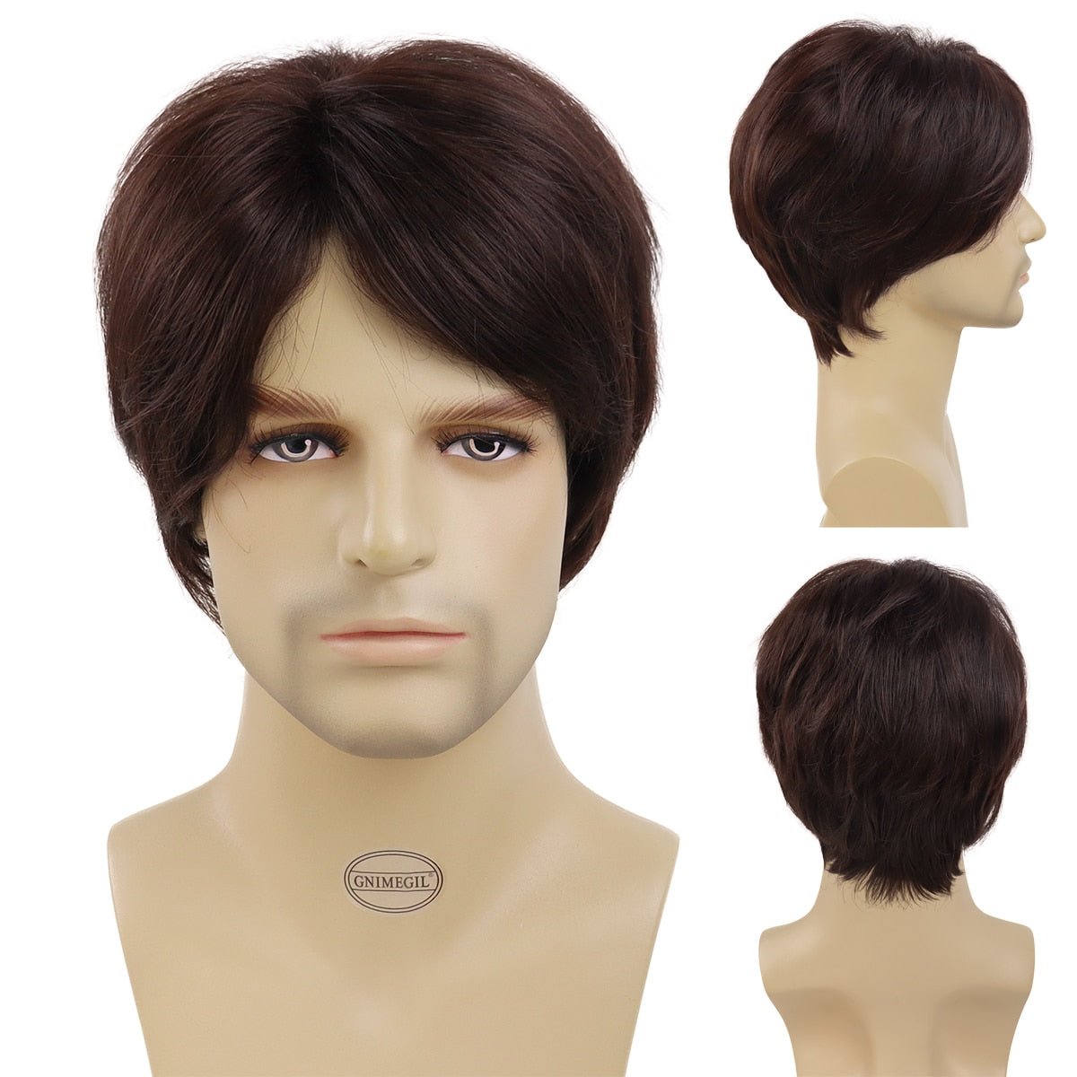 Short Wigs for Men Synthetic Wig with Bang - HairNjoy