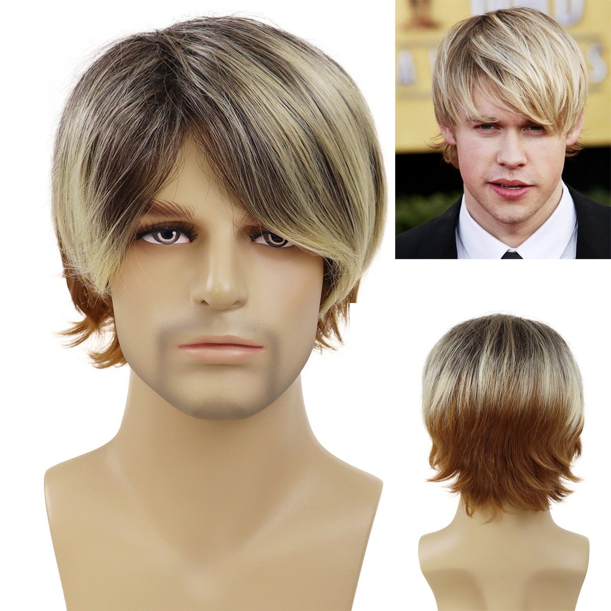 Short Wigs for Men Synthetic Wig with Bang - HairNjoy