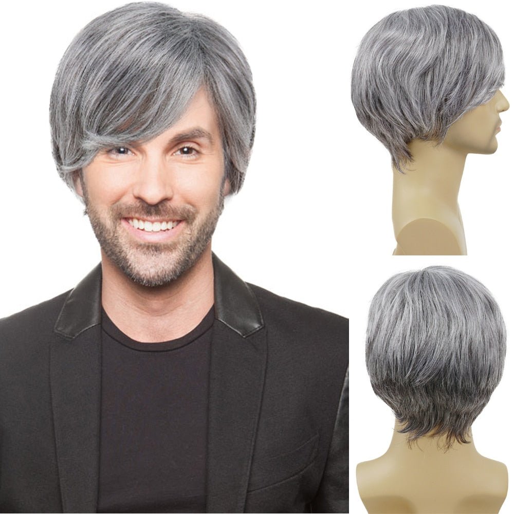 Short Wigs for Men Synthetic Wig with Bang - HairNjoy
