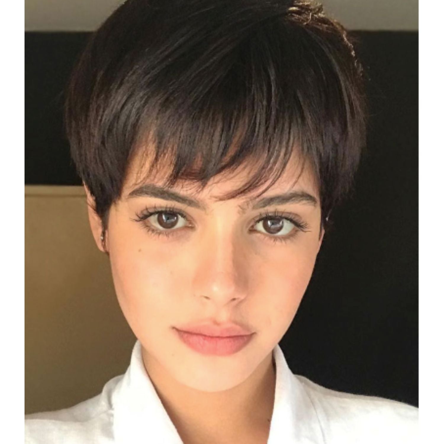 Sleek Human Hair Natural Short Brazilian Pixie Cut Ombre Colored Wigs - HairNjoy